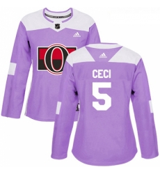 Womens Adidas Ottawa Senators 5 Cody Ceci Authentic Purple Fights Cancer Practice NHL Jersey Womens Adidas Ottawa Senators 5 Cody Ceci Authentic Purple Fights Cancer Practice NHL Jersey