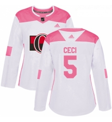 Womens Adidas Ottawa Senators 5 Cody Ceci Authentic WhitePink Fashion NHL Jersey Womens Adidas Ottawa Senators 5 Cody Ceci Authentic WhitePink Fashion NHL Jersey