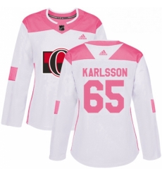 Womens Adidas Ottawa Senators 65 Erik Karlsson Authentic WhitePink Fashion NHL Jersey Womens Adidas Ottawa Senators 65 Erik Karlsson Authentic WhitePink Fashion NHL Jersey