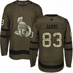 Youth Adidas Ottawa Senators 83 Christian Jaros Premier Green Salute to Service NHL Jersey 