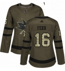 Womens Adidas San Jose Sharks 16 Eric Fehr Authentic Green Salute to Service NHL Jerse Womens Adidas San Jose Sharks 16 Eric Fehr Authentic Green Salute to Service NHL Jerse
