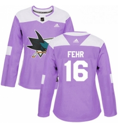 Womens Adidas San Jose Sharks 16 Eric Fehr Authentic Purple Fights Cancer Practice NHL Jersey Womens Adidas San Jose Sharks 16 Eric Fehr Authentic Purple Fights Cancer Practice NHL Jersey