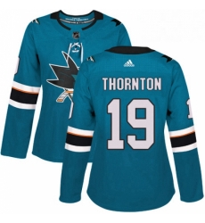 Womens Adidas San Jose Sharks 19 Joe Thornton Premier Teal Green Home NHL Jersey Womens Adidas San Jose Sharks 19 Joe Thornton Premier Teal Green Home NHL Jersey