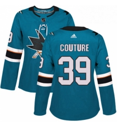 Womens Adidas San Jose Sharks 39 Logan Couture Premier Teal Green Home NHL Jersey Womens Adidas San Jose Sharks 39 Logan Couture Premier Teal Green Home NHL Jersey