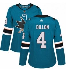Womens Adidas San Jose Sharks 4 Brenden Dillon Authentic Teal Green Home NHL Jersey Womens Adidas San Jose Sharks 4 Brenden Dillon Authentic Teal Green Home NHL Jersey