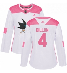 Womens Adidas San Jose Sharks 4 Brenden Dillon Authentic WhitePink Fashion NHL Jersey Womens Adidas San Jose Sharks 4 Brenden Dillon Authentic WhitePink Fashion NHL Jersey