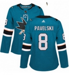 Womens Adidas San Jose Sharks 8 Joe Pavelski Premier Teal Green Home NHL Jersey Womens Adidas San Jose Sharks 8 Joe Pavelski Premier Teal Green Home NHL Jersey