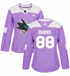 Womens Adidas San Jose Sharks 88 Brent Burns Authentic Purple Fights Cancer Practice NHL Jersey Womens Adidas San Jose Sharks 88 Brent Burns Authentic Purple Fights Cancer Practice NHL Jersey