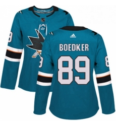 Womens Adidas San Jose Sharks 89 Mikkel Boedker Authentic Teal Green Home NHL Jersey Womens Adidas San Jose Sharks 89 Mikkel Boedker Authentic Teal Green Home NHL Jersey