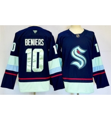 Men Seattle Kraken 10 Matty Beniers Navy 2024 25 Home Stitched Hockey Jersey Men Seattle Kraken 10 Matty Beniers Navy 2024 25 Home Stitched Hockey Jersey