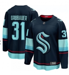Men Seattle Kraken 31 Paul Grubauer Navy Blue Adidas Stitched NHL Jersey Men Seattle Kraken 31 Paul Grubauer Navy Blue Adidas Stitched NHL Jersey