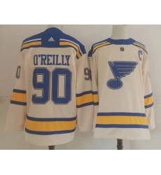 Men St Louis Blues 90 Ryan OReilly Cream 2022 Winter Classic Authentic Jersey Men St Louis Blues 90 Ryan OReilly Cream 2022 Winter Classic Authentic Jersey
