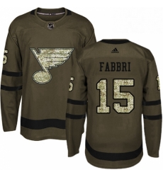 Mens Adidas St Louis Blues 15 Robby Fabbri Premier Green Salute to Service NHL Jersey Mens Adidas St Louis Blues 15 Robby Fabbri Premier Green Salute to Service NHL Jersey
