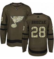Mens Adidas St Louis Blues 28 Kyle Brodziak Authentic Green Salute to Service NHL Jersey Mens Adidas St Louis Blues 28 Kyle Brodziak Authentic Green Salute to Service NHL Jersey