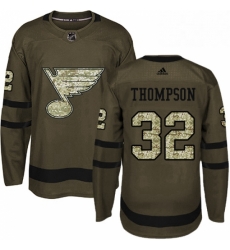 Mens Adidas St Louis Blues 32 Tage Thompson Authentic Green Salute to Service NHL Jersey Mens Adidas St Louis Blues 32 Tage Thompson Authentic Green Salute to Service NHL Jersey