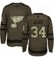 Mens Adidas St Louis Blues 34 Jake Allen Premier Green Salute to Service NHL Jersey Mens Adidas St Louis Blues 34 Jake Allen Premier Green Salute to Service NHL Jersey