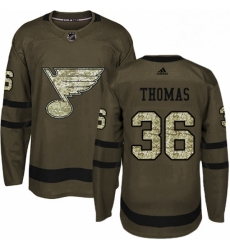 Mens Adidas St Louis Blues 36 Robert Thomas Premier Green Salute to Service NHL Jersey Mens Adidas St Louis Blues 36 Robert Thomas Premier Green Salute to Service NHL Jersey
