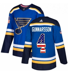 Mens Adidas St Louis Blues 4 Carl Gunnarsson Authentic Blue USA Flag Fashion NHL Jersey Mens Adidas St Louis Blues 4 Carl Gunnarsson Authentic Blue USA Flag Fashion NHL Jersey