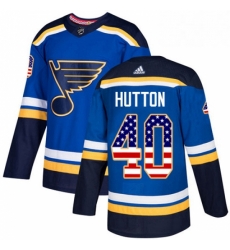 Mens Adidas St Louis Blues 40 Carter Hutton Authentic Blue USA Flag Fashion NHL Jersey Mens Adidas St Louis Blues 40 Carter Hutton Authentic Blue USA Flag Fashion NHL Jersey