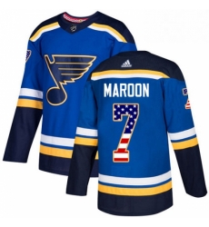 Mens Adidas St Louis Blues 7 Patrick Maroon Authentic Blue USA Flag Fashion NHL Jersey Mens Adidas St Louis Blues 7 Patrick Maroon Authentic Blue USA Flag Fashion NHL Jersey