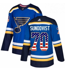 Mens Adidas St Louis Blues 70 Oskar Sundqvist Authentic Blue USA Flag Fashion NHL Jersey Mens Adidas St Louis Blues 70 Oskar Sundqvist Authentic Blue USA Flag Fashion NHL Jersey