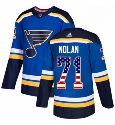 Mens Adidas St Louis Blues 71 Jordan Nolan Authentic Blue USA Flag Fashion NHL Jersey Mens Adidas St Louis Blues 71 Jordan Nolan Authentic Blue USA Flag Fashion NHL Jersey