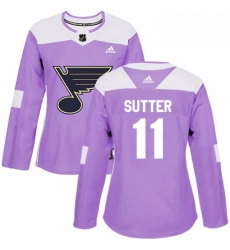 Womens Adidas St Louis Blues 11 Brian Sutter Authentic Purple Fights Cancer Practice NHL Jersey Womens Adidas St Louis Blues 11 Brian Sutter Authentic Purple Fights Cancer Practice NHL Jersey