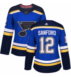 Womens Adidas St Louis Blues 12 Zach Sanford Authentic Royal Blue Home NHL Jersey Womens Adidas St Louis Blues 12 Zach Sanford Authentic Royal Blue Home NHL Jersey