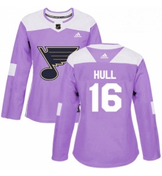 Womens Adidas St Louis Blues 16 Brett Hull Authentic Purple Fights Cancer Practice NHL Jersey Womens Adidas St Louis Blues 16 Brett Hull Authentic Purple Fights Cancer Practice NHL Jersey