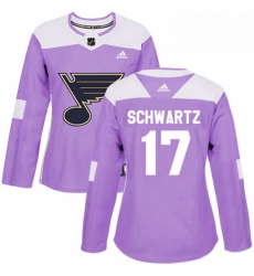 Womens Adidas St Louis Blues 17 Jaden Schwartz Authentic Purple Fights Cancer Practice NHL Jersey Womens Adidas St Louis Blues 17 Jaden Schwartz Authentic Purple Fights Cancer Practice NHL Jersey