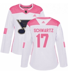 Womens Adidas St Louis Blues 17 Jaden Schwartz Authentic WhitePink Fashion NHL Jersey Womens Adidas St Louis Blues 17 Jaden Schwartz Authentic WhitePink Fashion NHL Jersey