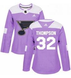 Womens Adidas St Louis Blues 32 Tage Thompson Authentic Purple Fights Cancer Practice NHL Jersey Womens Adidas St Louis Blues 32 Tage Thompson Authentic Purple Fights Cancer Practice NHL Jersey