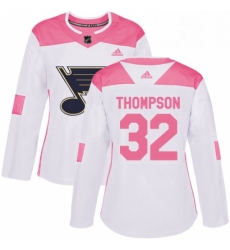 Womens Adidas St Louis Blues 32 Tage Thompson Authentic WhitePink Fashion NHL Jersey Womens Adidas St Louis Blues 32 Tage Thompson Authentic WhitePink Fashion NHL Jersey