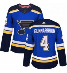 Womens Adidas St Louis Blues 4 Carl Gunnarsson Authentic Royal Blue Home NHL Jersey Womens Adidas St Louis Blues 4 Carl Gunnarsson Authentic Royal Blue Home NHL Jersey