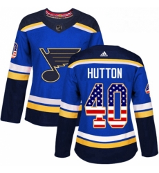 Womens Adidas St Louis Blues 40 Carter Hutton Authentic Blue USA Flag Fashion NHL Jersey Womens Adidas St Louis Blues 40 Carter Hutton Authentic Blue USA Flag Fashion NHL Jersey