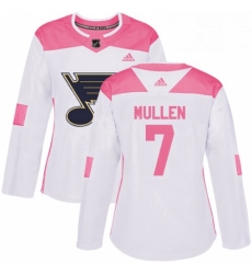 Womens Adidas St Louis Blues 7 Joe Mullen Authentic WhitePink Fashion NHL Jersey Womens Adidas St Louis Blues 7 Joe Mullen Authentic WhitePink Fashion NHL Jersey
