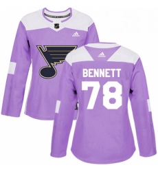 Womens Adidas St Louis Blues 78 Beau Bennett Authentic Purple Fights Cancer Practice NHL Jersey Womens Adidas St Louis Blues 78 Beau Bennett Authentic Purple Fights Cancer Practice NHL Jersey