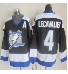 Tampa Bay Lightning #4 Vincent Lecavalier Black CCM Throwback Stitched NHL Jersey Tampa Bay Lightning #4 Vincent Lecavalier Black CCM Throwback Stitched NHL Jersey