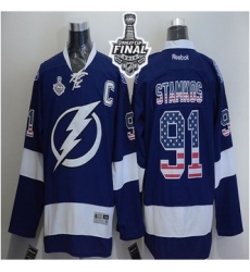 Tampa Bay Lightning #91 Steven Stamkos Blue USA Flag Fashion 2015 Stanley Cup Stitched NHL Jersey Tampa Bay Lightning #91 Steven Stamkos Blue USA Flag Fashion 2015 Stanley Cup Stitched NHL Jersey