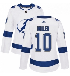 Womens Adidas Tampa Bay Lightning 10 JT Miller Authentic White Away NHL Jerse Womens Adidas Tampa Bay Lightning 10 JT Miller Authentic White Away NHL Jerse