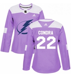 Womens Adidas Tampa Bay Lightning 22 Erik Condra Authentic Purple Fights Cancer Practice NHL Jersey Womens Adidas Tampa Bay Lightning 22 Erik Condra Authentic Purple Fights Cancer Practice NHL Jersey