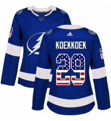 Womens Adidas Tampa Bay Lightning 29 Slater Koekkoek Authentic Blue USA Flag Fashion NHL Jersey Womens Adidas Tampa Bay Lightning 29 Slater Koekkoek Authentic Blue USA Flag Fashion NHL Jersey