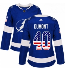 Womens Adidas Tampa Bay Lightning 40 Gabriel Dumont Authentic Blue USA Flag Fashion NHL Jersey Womens Adidas Tampa Bay Lightning 40 Gabriel Dumont Authentic Blue USA Flag Fashion NHL Jersey
