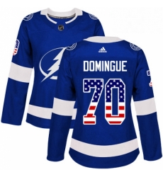 Womens Adidas Tampa Bay Lightning 70 Louis Domingue Authentic Blue USA Flag Fashion NHL Jersey Womens Adidas Tampa Bay Lightning 70 Louis Domingue Authentic Blue USA Flag Fashion NHL Jersey