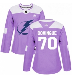 Womens Adidas Tampa Bay Lightning 70 Louis Domingue Authentic Purple Fights Cancer Practice NHL Jers Womens Adidas Tampa Bay Lightning 70 Louis Domingue Authentic Purple Fights Cancer Practice NHL Jers
