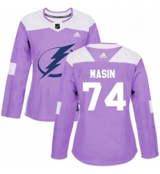 Womens Adidas Tampa Bay Lightning 74 Dominik Masin Authentic Purple Fights Cancer Practice NHL Jersey Womens Adidas Tampa Bay Lightning 74 Dominik Masin Authentic Purple Fights Cancer Practice NHL Jersey
