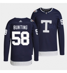 Men Toronto Maple Leafs 58 Michael Bunting 2022 Heritage Classic Navy Stitched jersey Men Toronto Maple Leafs 58 Michael Bunting 2022 Heritage Classic Navy Stitched jersey
