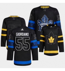 Men Toronto Maple Leafs Black 55 Mark Giordano Alternate Premier Breakaway Reversible Stitched Jersey Men Toronto Maple Leafs Black 55 Mark Giordano Alternate Premier Breakaway Reversible Stitched Jersey