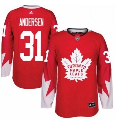 Mens Adidas Toronto Maple Leafs 31 Frederik Andersen Authentic Red Alternate NHL Jersey Mens Adidas Toronto Maple Leafs 31 Frederik Andersen Authentic Red Alternate NHL Jersey