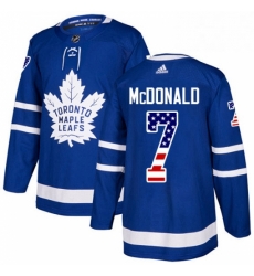 Mens Adidas Toronto Maple Leafs 7 Lanny McDonald Authentic Royal Blue USA Flag Fashion NHL Jersey Mens Adidas Toronto Maple Leafs 7 Lanny McDonald Authentic Royal Blue USA Flag Fashion NHL Jersey